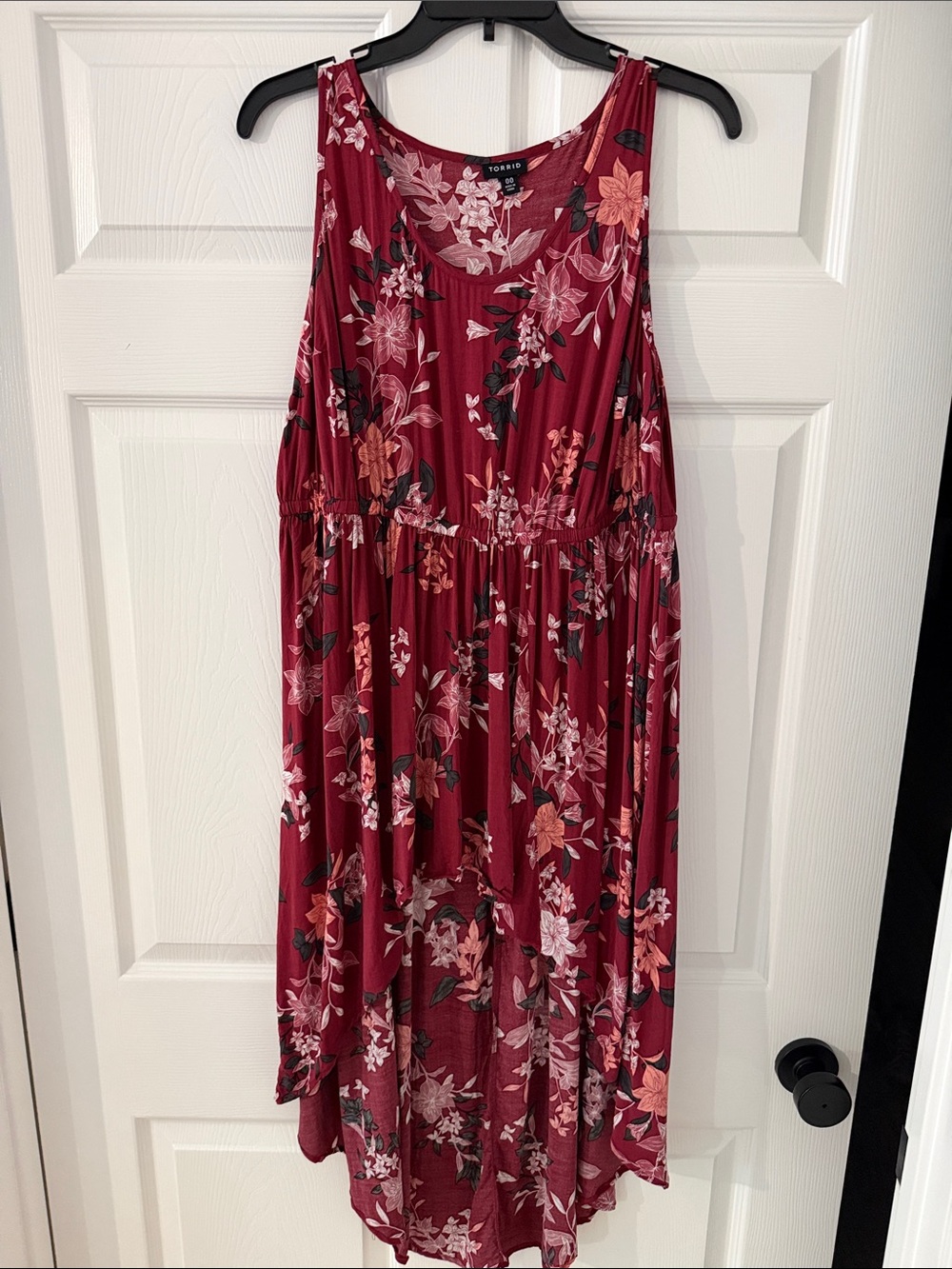Torrid Burgundy Floral Hi-low Tunic Tank